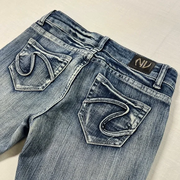 NV Jeans Womens Juniors Size 3 Light Blue Straight Leg low rise Casual Jeans